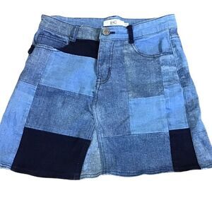 ENC Designed in Korea Patchwork Denim Mini Skirt